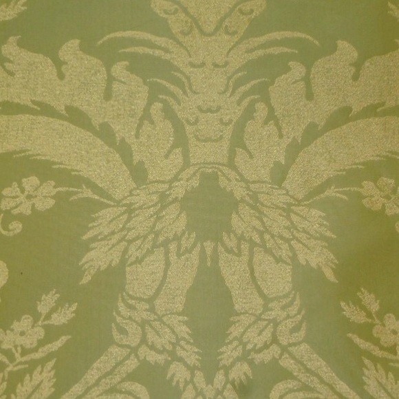 Beacon Hill Leaf Stencil Mint Julep Damask Fabric - Picture 3 of 5